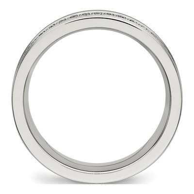 Stainless Steel CZ Wedding Band – view 3