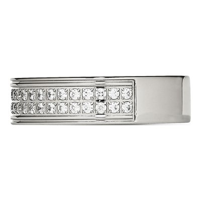 Stainless Steel CZ Wedding Band – view 4