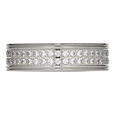Stainless Steel CZ Wedding Band – view 5