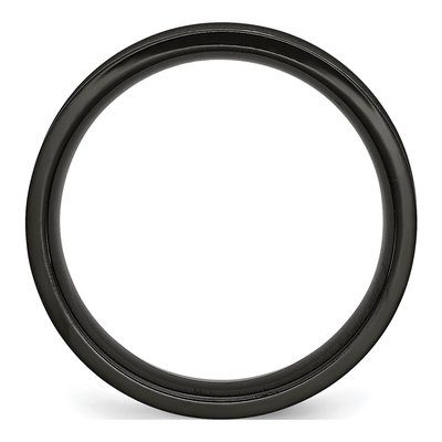 Black Stainless Steel 6mm Cross Wedding Band – view 4