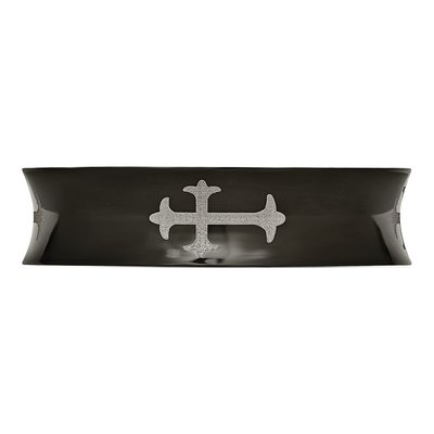 Black Stainless Steel 6mm Cross Wedding Band – view 5