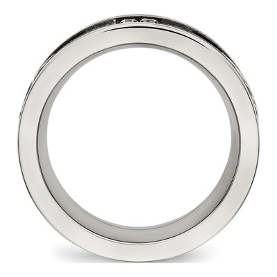 Black Stainless Steel CZ Wedding Band – view 2
