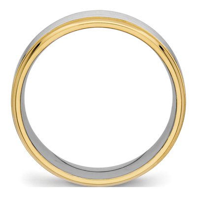 Stainless Steel 6mm Grooved Wedding Band – view 2