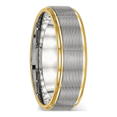 Stainless Steel 6mm Grooved Wedding Band – view 4