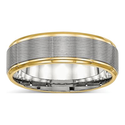 Stainless Steel 6mm Grooved Wedding Band