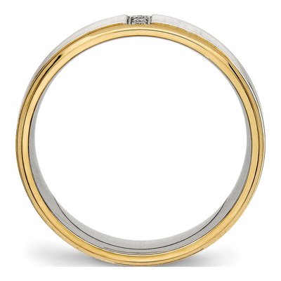 Stainless Steel CZ IP Wedding Band – view 3