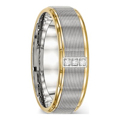Stainless Steel CZ IP Wedding Band – view 6