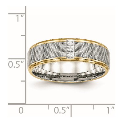 Stainless Steel CZ IP Wedding Band – view 8