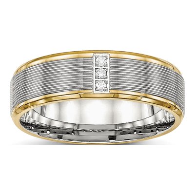 Stainless Steel CZ IP Wedding Band