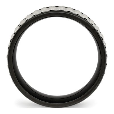 Black Stainless Steel 9mm Studded Wedding Band – view 3