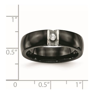 Stainless Steel CZ Ceramic Ring – view 7