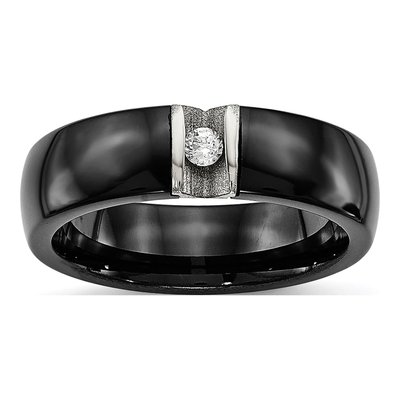 Stainless Steel CZ Ceramic Ring