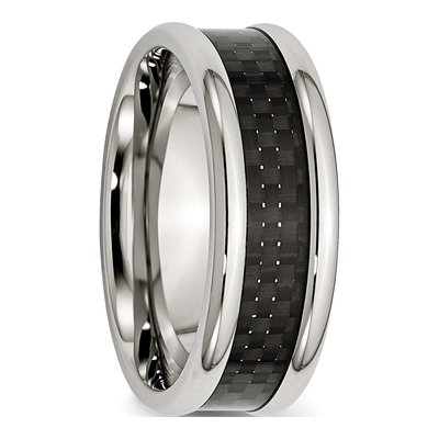 Stainless Steel 8mm Carbon Fiber Wedding Band – view 3