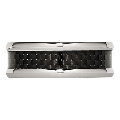 Stainless Steel 8mm Carbon Fiber Wedding Band – view 5