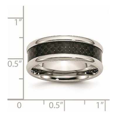 Stainless Steel 8mm Carbon Fiber Wedding Band – view 6