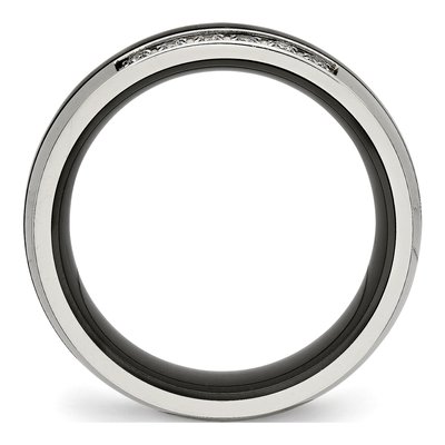 Stainless Steel CZ Ceramic Ring – view 3