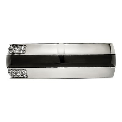 Stainless Steel CZ Ceramic Ring – view 4