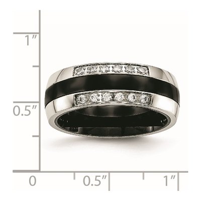 Stainless Steel CZ Ceramic Ring – view 8