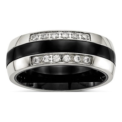 Stainless Steel CZ Ceramic Ring