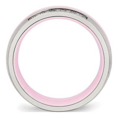 Stainless Steel CZ Ceramic Ring – view 3