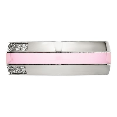 Stainless Steel CZ Ceramic Ring – view 4