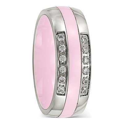 Stainless Steel CZ Ceramic Ring – view 6