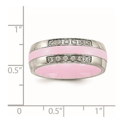 Stainless Steel CZ Ceramic Ring – view 8