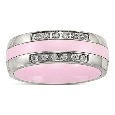 Stainless Steel CZ Ceramic Ring