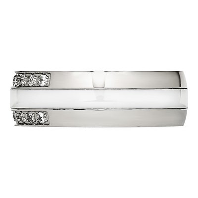 Stainless Steel CZ Ceramic Ring – view 3