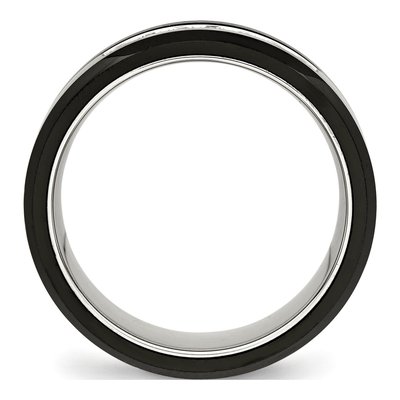 Stainless Steel CZ Ceramic Ring – view 2