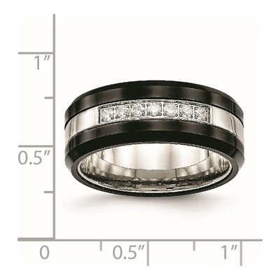 Stainless Steel CZ Ceramic Ring – view 7