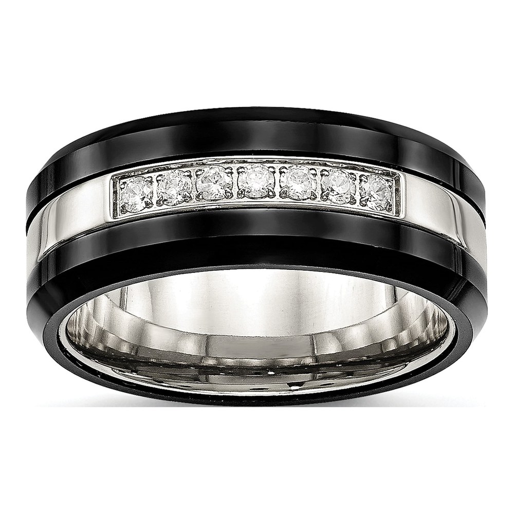 Stainless Steel CZ Ceramic Ring