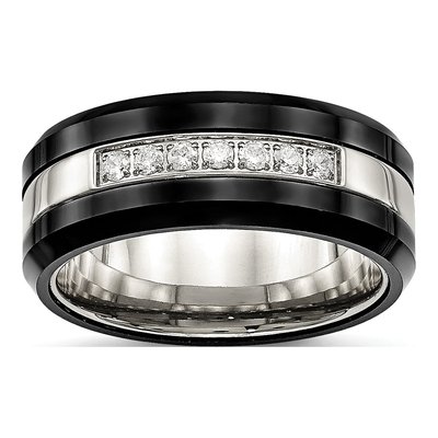 Stainless Steel CZ Ceramic Ring
