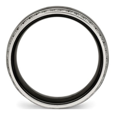 Stainless Steel CZ Ceramic Ring – view 2