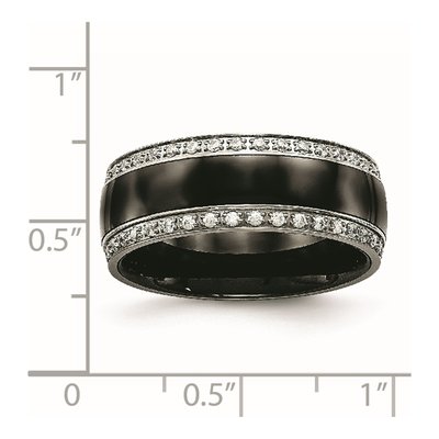 Stainless Steel CZ Ceramic Ring – view 6