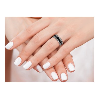 Stainless Steel CZ Ceramic Ring – view 7
