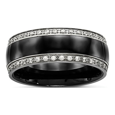 Stainless Steel CZ Ceramic Ring