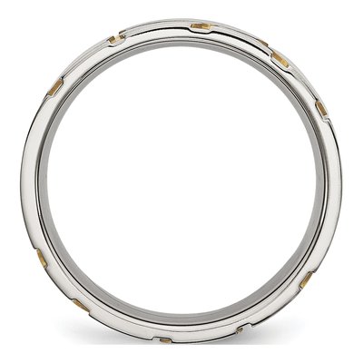 Stainless Steel 6mm IP Grooved Wedding Band – view 3