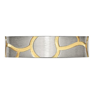 Stainless Steel 6mm IP Grooved Wedding Band – view 4