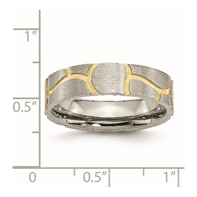 Stainless Steel 6mm IP Grooved Wedding Band – view 7
