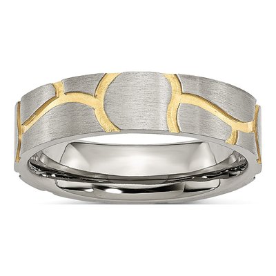 Stainless Steel 6mm IP Grooved Wedding Band