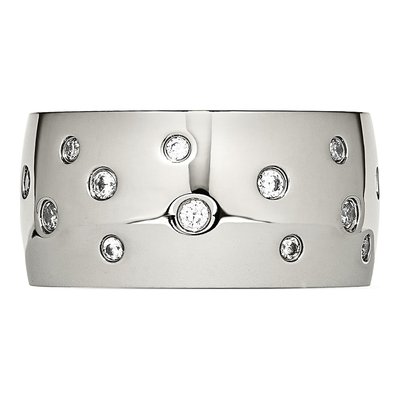 Stainless Steel CZ Wedding Band – view 4