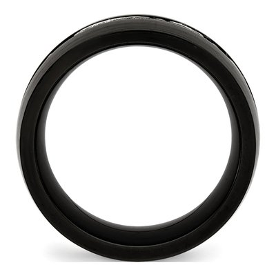 Black Stainless Steel CZ Wedding Band – view 3
