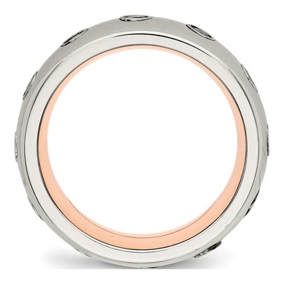 Stainless Steel CZ Inside Wedding Band – view 3