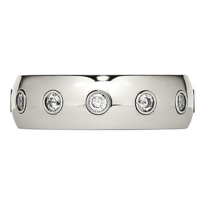 Stainless Steel CZ Inside Wedding Band – view 4