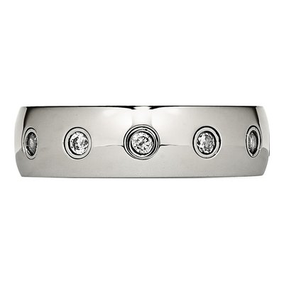 Stainless Steel CZ Wedding Band – view 4