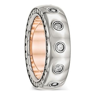 Stainless Steel CZ Wedding Band – view 5