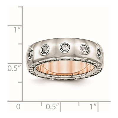 Stainless Steel CZ Wedding Band – view 7