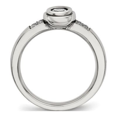 Stainless Steel CZ Engagement Ring – view 3