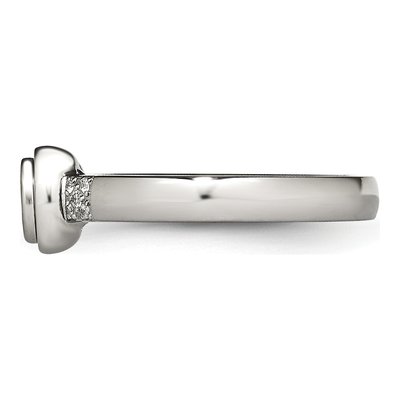 Stainless Steel CZ Engagement Ring – view 4